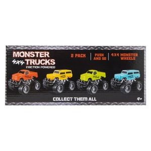 Friction-powered monster trucks 2-pack